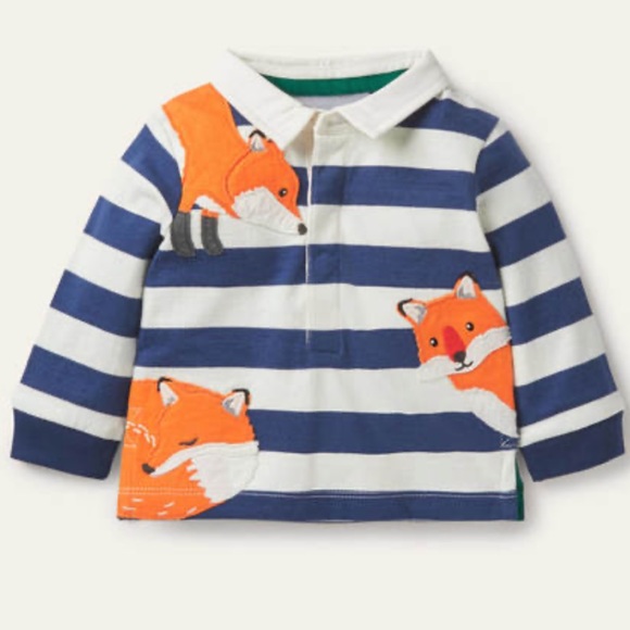 Mini Boden Other - Mini Boden Peeking-in Fox Rugby T-Shirt